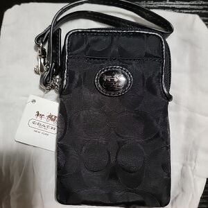 Coach Black Signature Wristlet